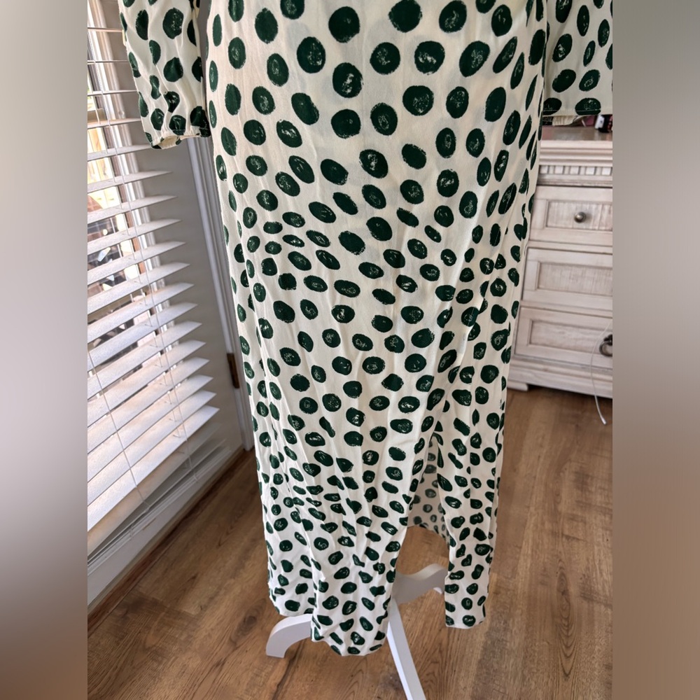 REFORMATION Hilda Dress green and white dots size 4 EUC - Picture 8 of 14